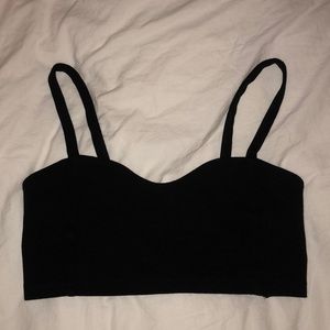 A black Brandy Melville caged bralette